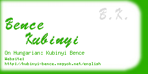 bence kubinyi business card